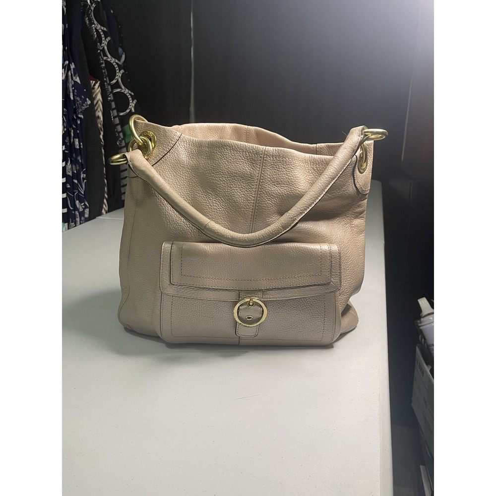 COACH 18889 PENELOPE Champagne Pearl Gold Pebbled Hobo Slouch 2011 FREE SHIPPING - Picture 15 of 16